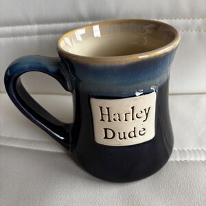 Harley Dude Motorcycle Hand Crafted Stoneware Pottery Coffee/Tea 16oz. Mug
